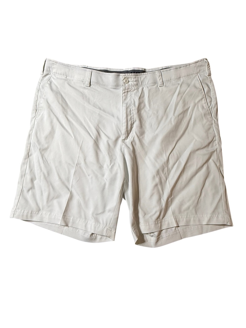 PGA Tour Men's 44 Golf Shorts White Flat Front Performance Stretch Active Waist